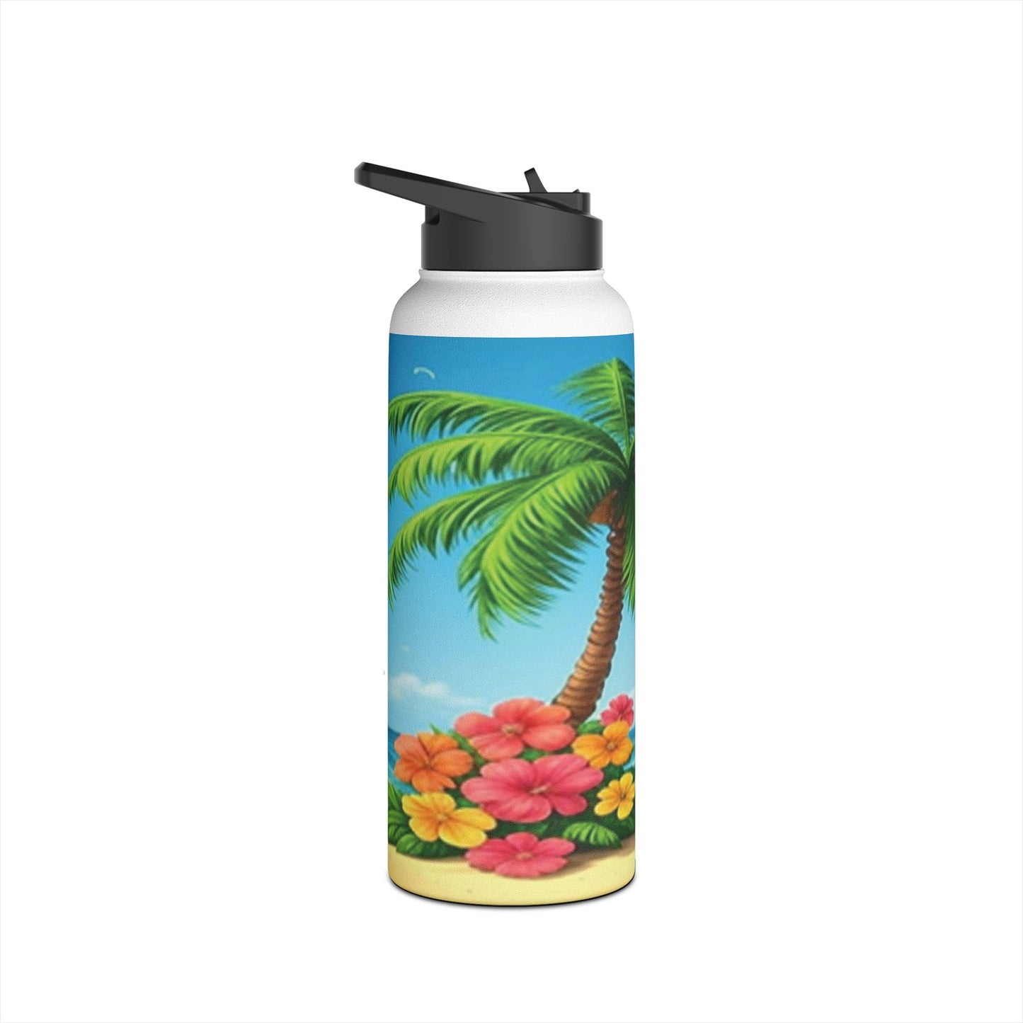 Tropical Paradise Stainless Steel Water Bottle - 28 oz