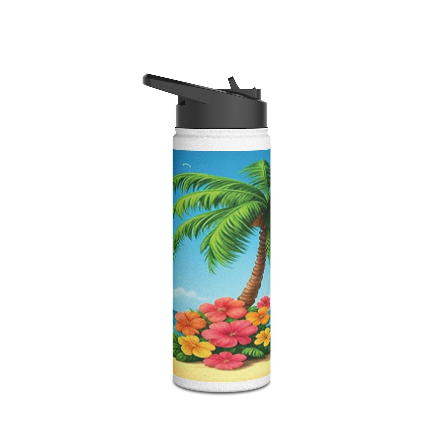 Tropical Paradise Stainless Steel Water Bottle - 28 oz