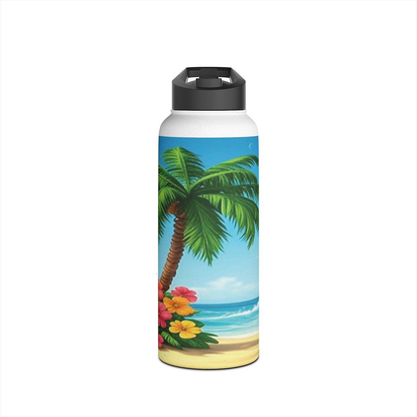 Tropical Paradise Stainless Steel Water Bottle - 28 oz