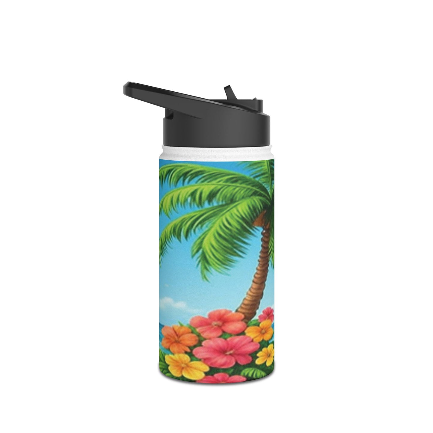 Tropical Paradise Stainless Steel Water Bottle - 28 oz